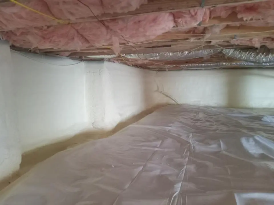Crawl space encapsulation with closed-cell spray foam for Flat Roof Repair in Scarsdale